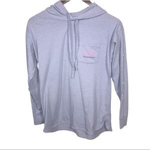 Women's Vineyard Vines Blue & Pink Long Sleeve Hooded Shirt